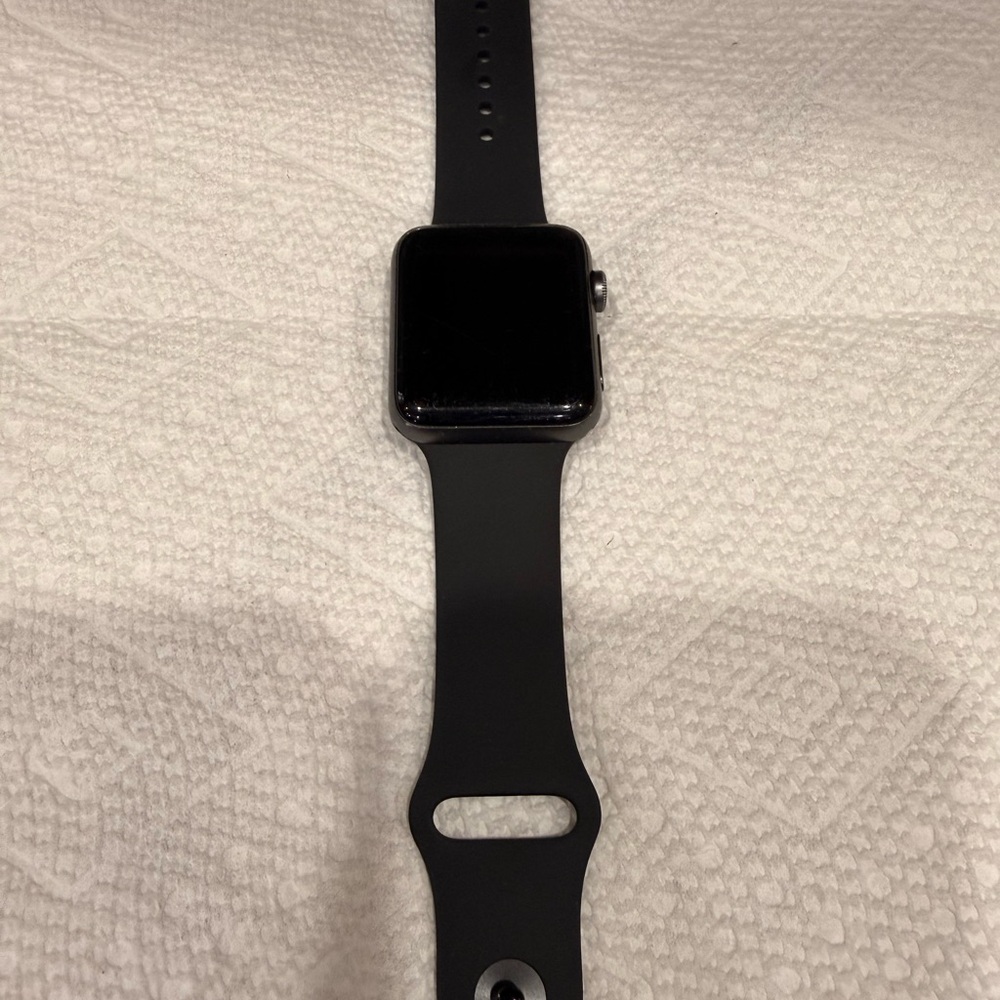 Apple Smartwatch Series 3, 42mm Space Gray w/Black Band (no charger included)